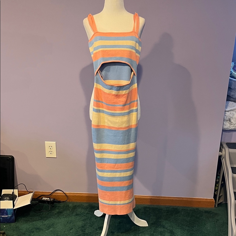 Multi colored bodycon maxi dress size small